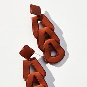Anthropologie Red Geometric Earrings